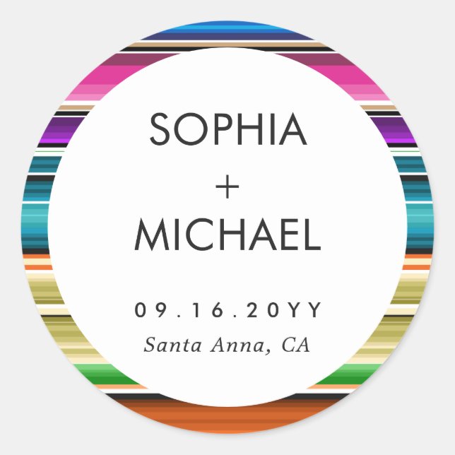 Sticker Rond Serape été | Mariage minimal (Devant)