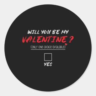 Sticker Rond Seras-tu ma chemise de la Saint-Valentin 