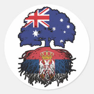 Sticker Rond Serbie Serbe Australie racine des arbres