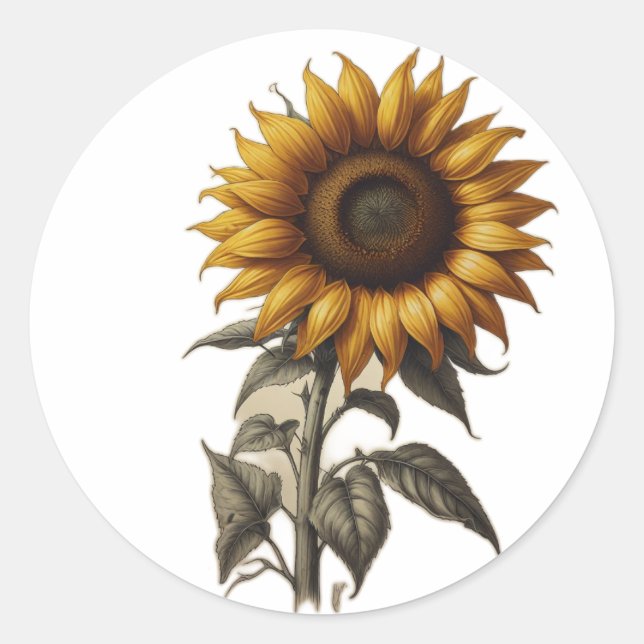 Sticker Rond Serenade de tournesol : Faire place à l'optimisme  (Devant)