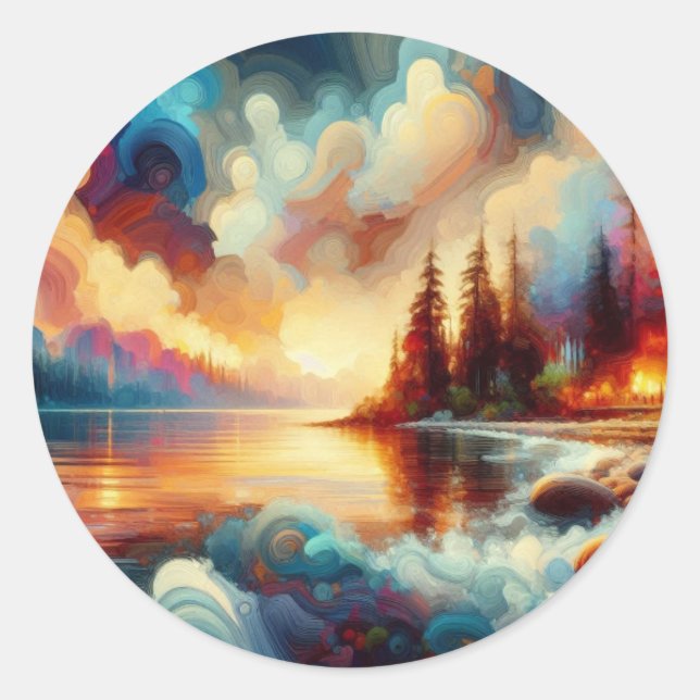 Sticker Rond Serene Nature : Artistère artisanale (Devant)