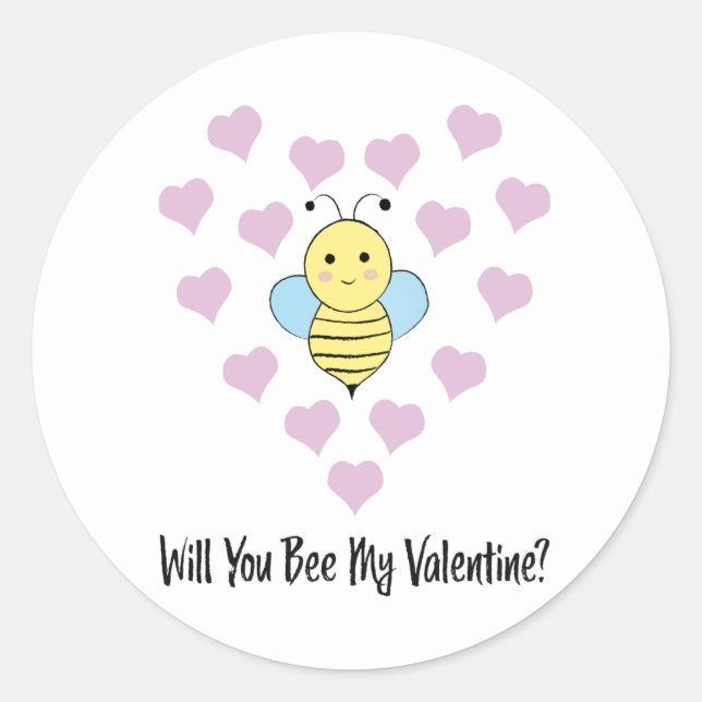 Sticker Rond Serez-Vous Ma Valentine ? (Devant)