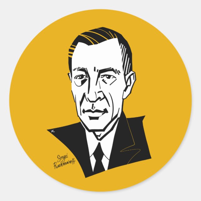 Sticker Rond Sergei Rachmaninoff (Devant)