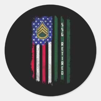 Sticker Rond Sergent D'État-Major E-6 Retraité Ssg Classement D