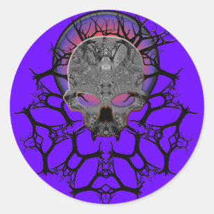 Sticker Rond série de crânes darkmetal