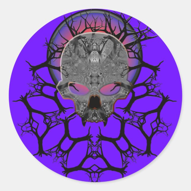 Sticker Rond série de crânes darkmetal (Devant)