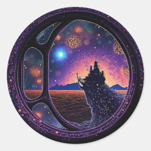 Sticker Rond Série de hublots Monsters Midchemin