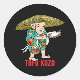 Sticker Rond Série Yokai : Tofu Kozo