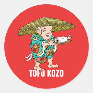 Sticker Rond Série Yokai : Tofu Kozo