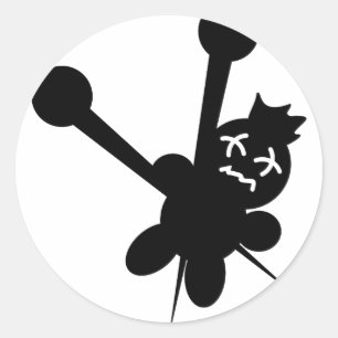 Sticker Rond seringues de poupée noire vaudou torture
