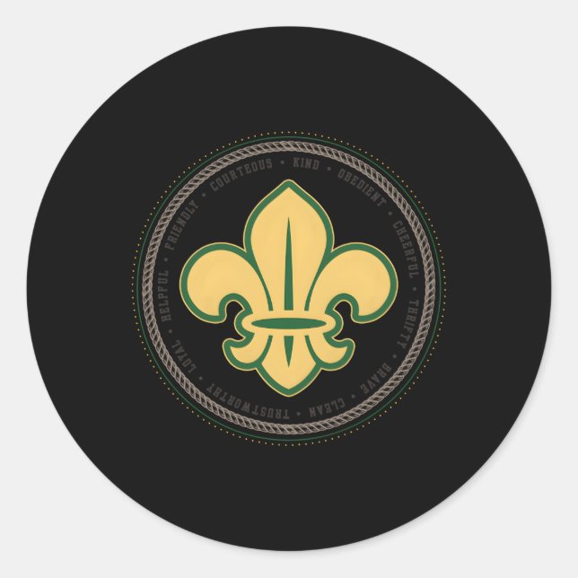 Sticker Rond Serment De Scout Et Membre Du Scout De Droit (Devant)
