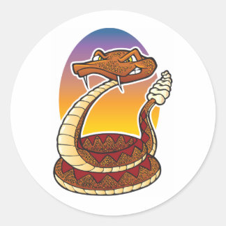 Sticker Rond Serpent à sonnettes de bande dessinée