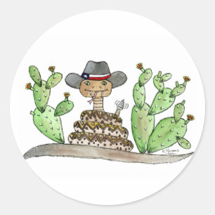 Sticker Rond Serpent à sonnettes du Texas