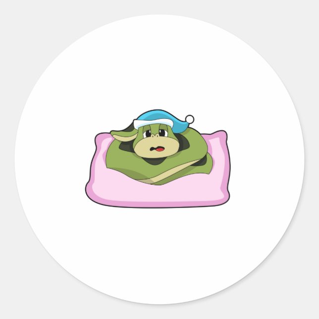 Sticker Rond Serpent au coucher avec casquette (Devant)