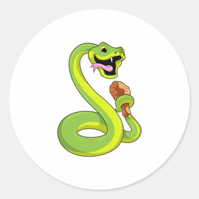 Sticker Rond Serpent au poulet (Devant)