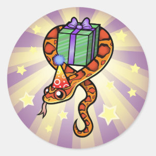 Sticker Rond Serpent d'anniversaire