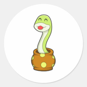 Sticker Rond Serpent dans Jar