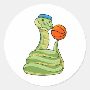 Sticker Rond Serpent de basketball
