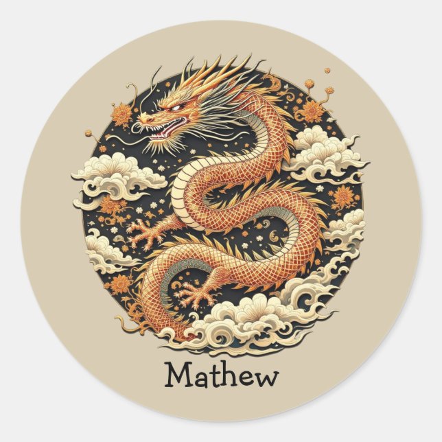 Sticker Rond Serpent d'or (Devant)