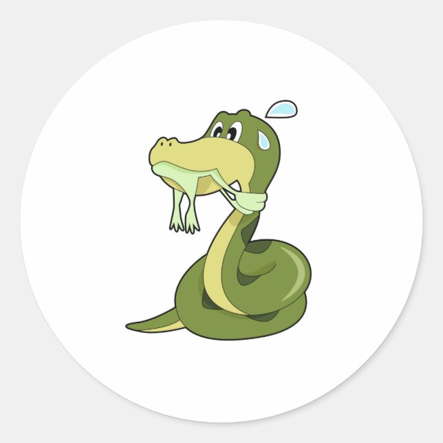 Sticker Rond Serpent drôle (Devant)