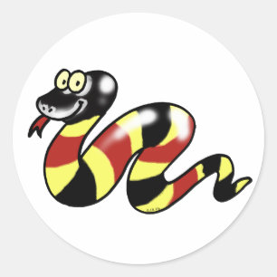 Sticker Rond Serpent drôle