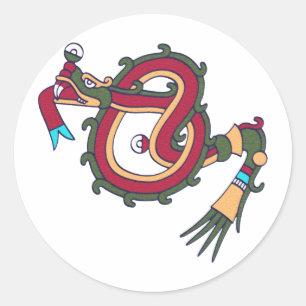 Sticker Rond Serpent Mixtec