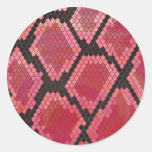 Sticker Rond Serpent noir et rouge