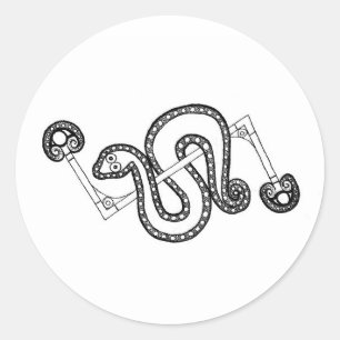 Sticker Rond Serpent Pictish