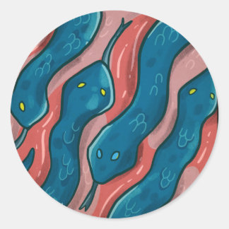 Sticker Rond Serpent sinueux - Illustration de motif animal