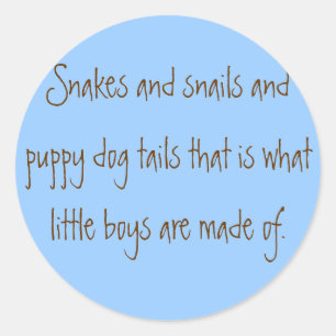 Sticker Rond Serpents et escargots et queue de chien chiot qui
