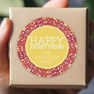 Sticker Rond Serre de Berry de vacances avec Happy Everything