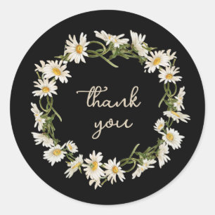 Sticker Rond Serre de marguerite avec message personnalisé