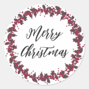 Sticker Rond Serre de Noël personnalisée Joyeux Noël