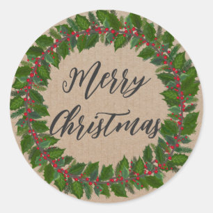 Sticker Rond Serre de Noël personnalisée Joyeux Noël