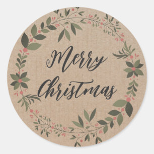 Sticker Rond Serre de Noël personnalisée Joyeux Noël