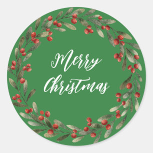 Sticker Rond Serre de Noël personnalisée Joyeux Noël