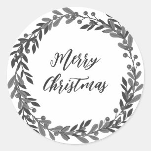 Sticker Rond Serre de Noël personnalisée Joyeux Noël