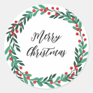 Sticker Rond Serre de Noël personnalisée Joyeux Noël