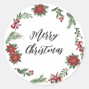 Sticker Rond Serre de Noël personnalisée Joyeux Noël