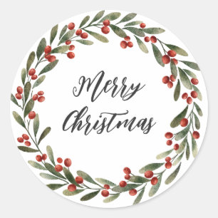 Sticker Rond Serre de Noël personnalisée Joyeux Noël Cla
