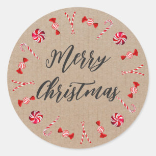Sticker Rond Serre de Noël personnalisée Joyeux Noël Cla