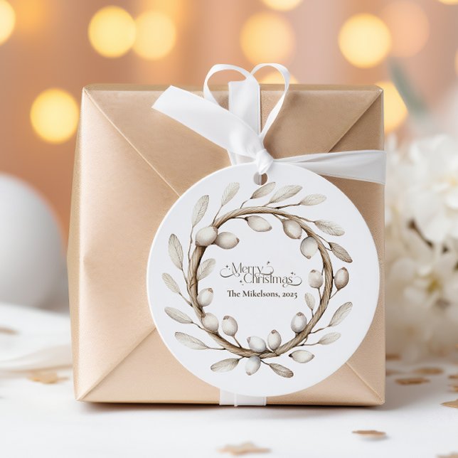 Sticker Rond Serre de Noël rustique (Créateur téléchargé)