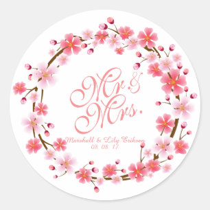 Sticker Rond Serre personnalisée en fleur de cerisier   Sceau à