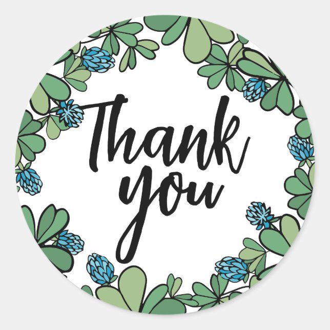 Sticker Rond Serrure bleue Wreath Lucky Merci (Devant)