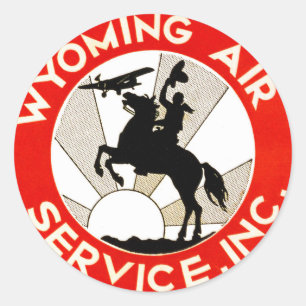 Sticker Rond Service aérien du Wyoming