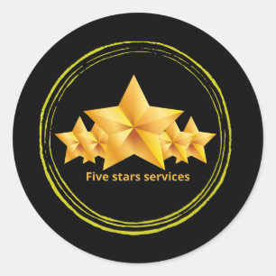 Sticker Rond Service cinq étoiles, petite entreprise