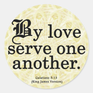 Sticker Rond Service d'amour Galates 5-13
