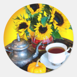 Sticker Rond Service d'Autumn Tea