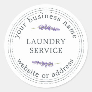 Sticker Rond Service de blanchisserie moderne vintage Nom d'ent