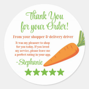 Sticker Rond Service de livraison de courses Merci Critiques Ét